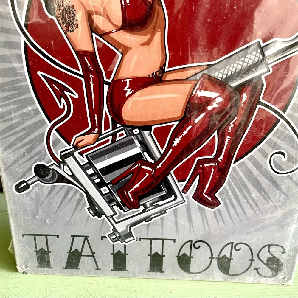 NEW Heavy Duty Steel Sin & Ink Tattoos Metal Sign
